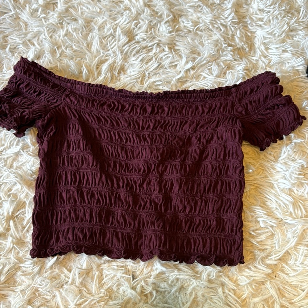 Dark magenta crop top
